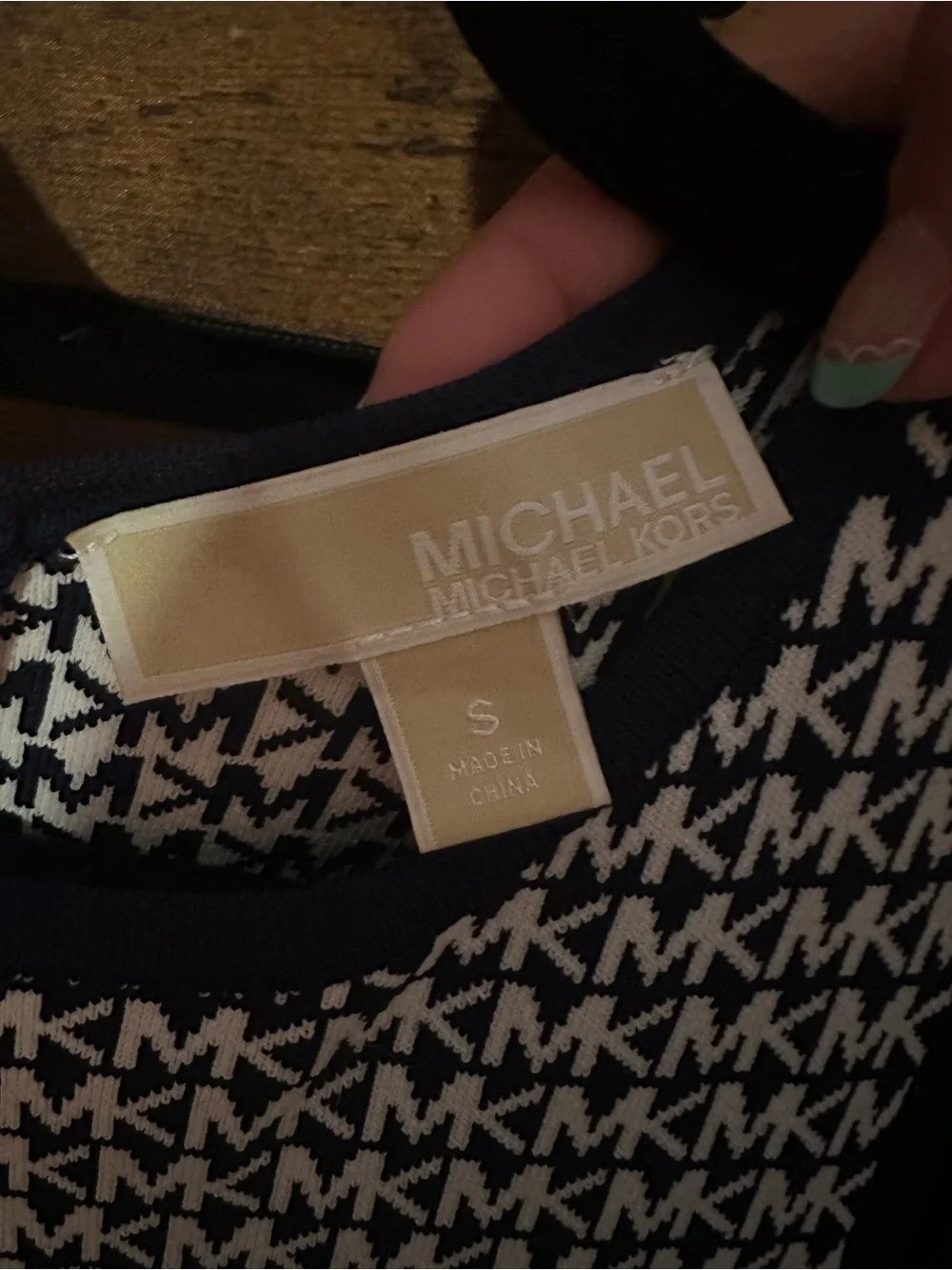 Michael Kors navy blue logo tank dress